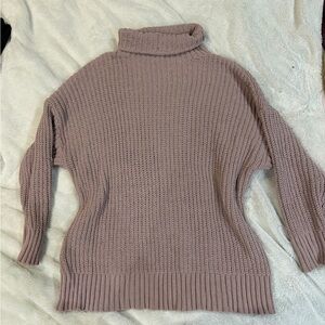 Aerie Taupe Turtleneck Knit Sweater